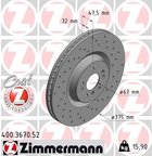 Zimmermann 400.3670.52 Disc Brake Rotor - Front - view 2