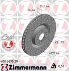 Zimmermann 400.3696.20 Disc Brake Rotor - Front - view 3