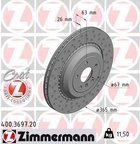Zimmermann 400.3697.20 Disc Brake Rotor - Rear - view 3