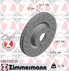 Zimmermann 400.5502.20 Disc Brake Rotor - Front - view 3