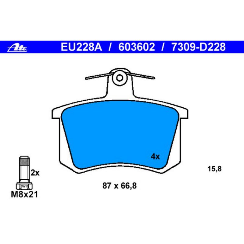 ATE 603602 Disc Brake Pad Set - Rear