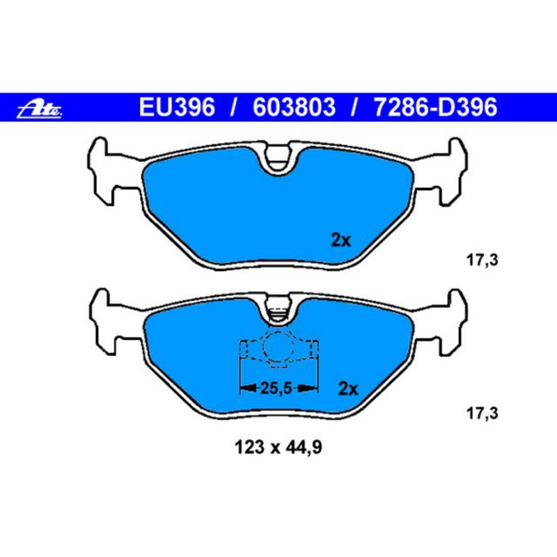 ATE 603803 Disc Brake Pad Set - Rear