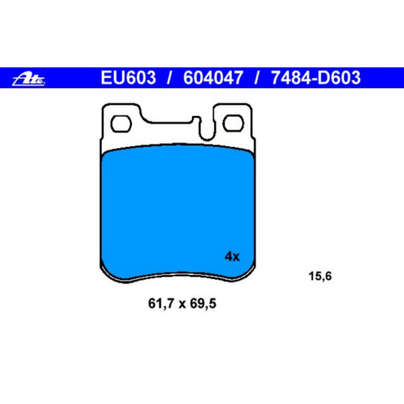 ATE 604047 Disc Brake Pad Set - Rear