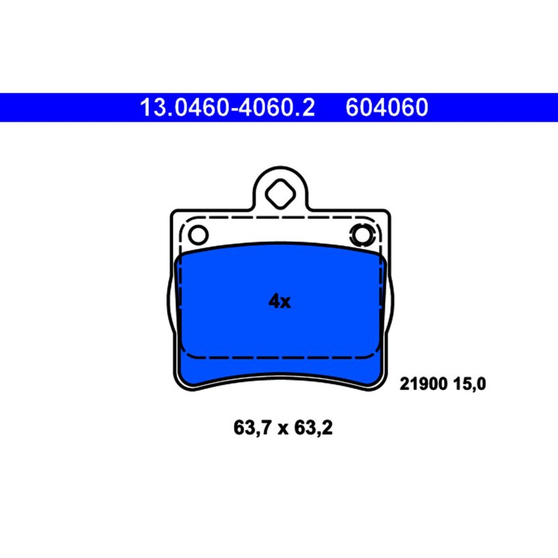 ATE 604060 Disc Brake Pad Set - Rear