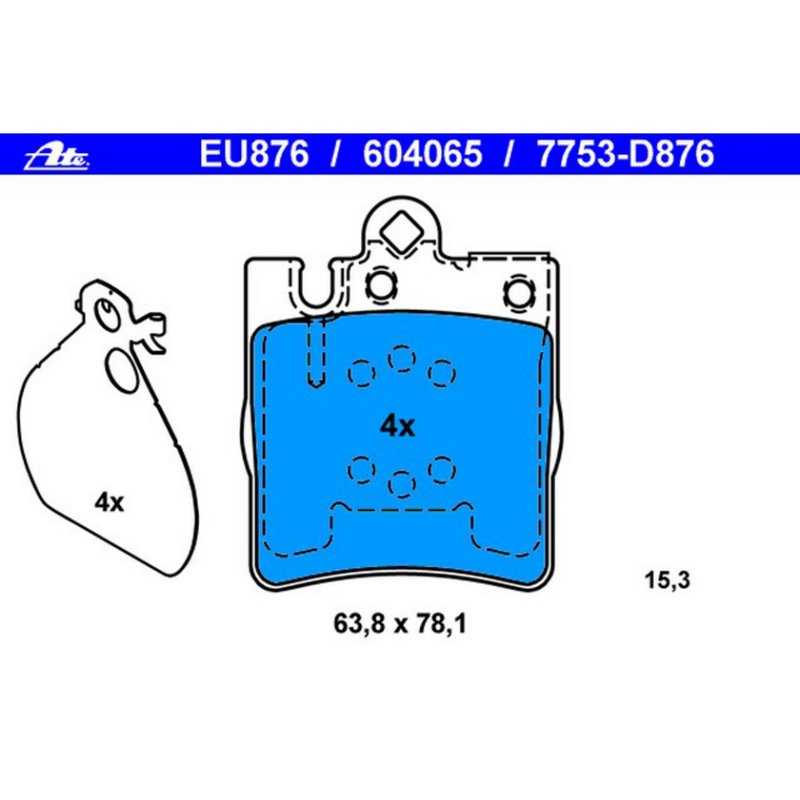ATE 604065 Disc Brake Pad Set - Rear