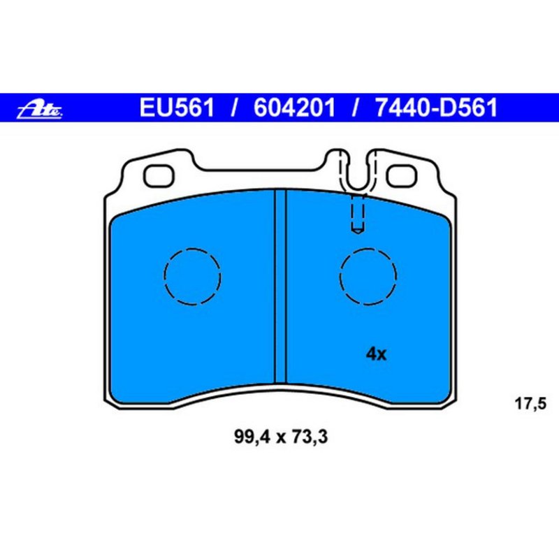 ATE 604201 Disc Brake Pad Set - Front