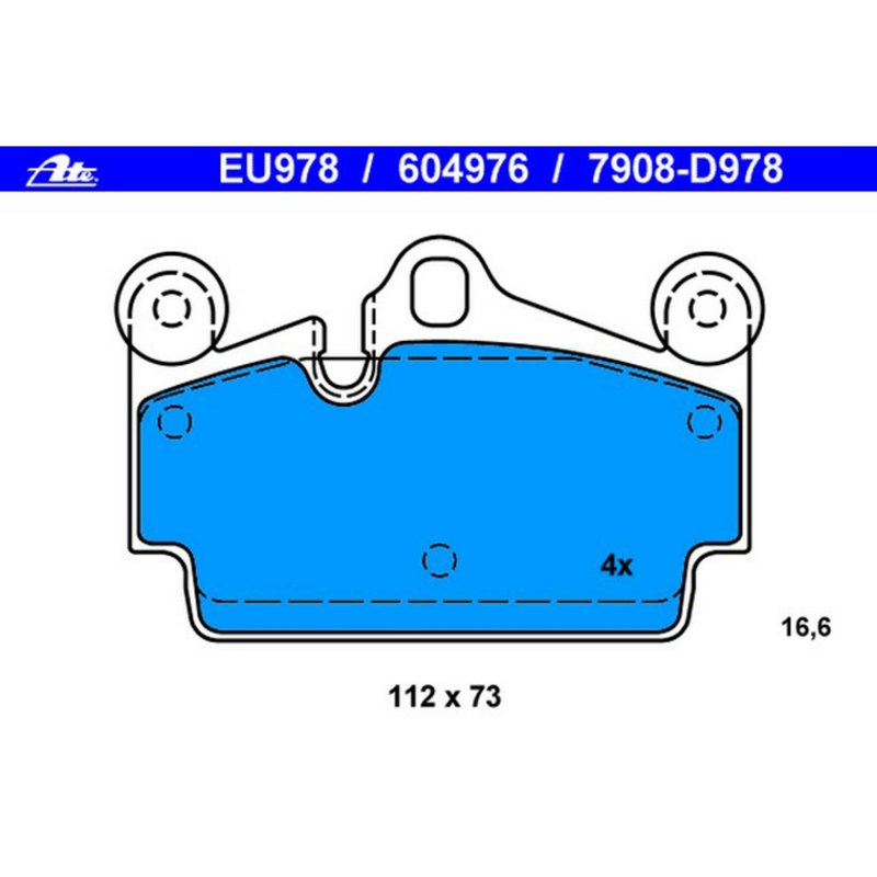 ATE 604976 Disc Brake Pad Set - Rear