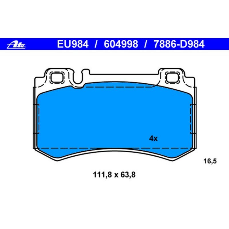 ATE 604998 Disc Brake Pad Set - Rear
