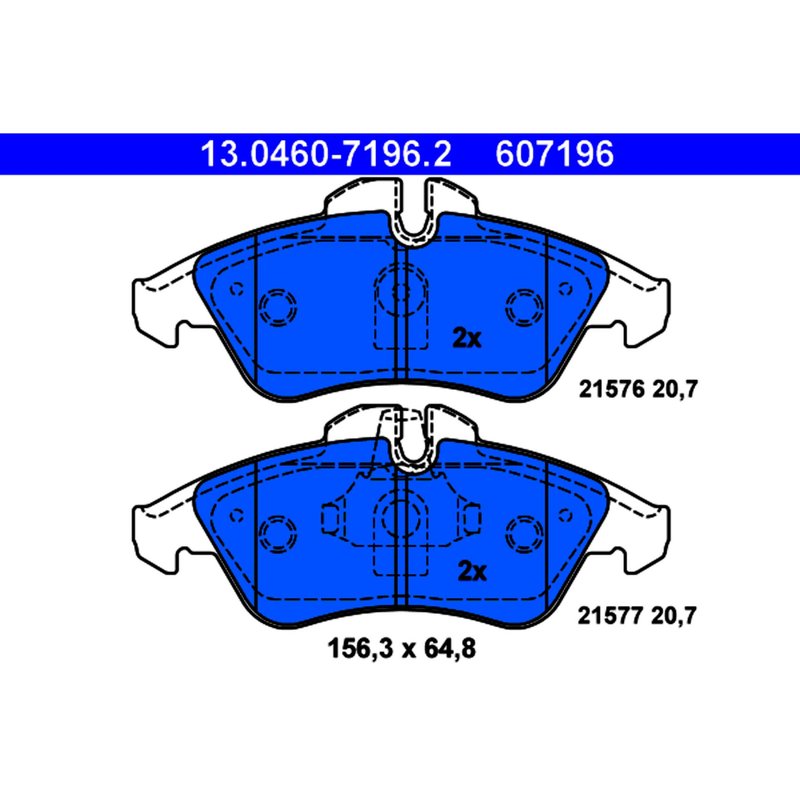 ATE 607196 Disc Brake Pad Set - Front