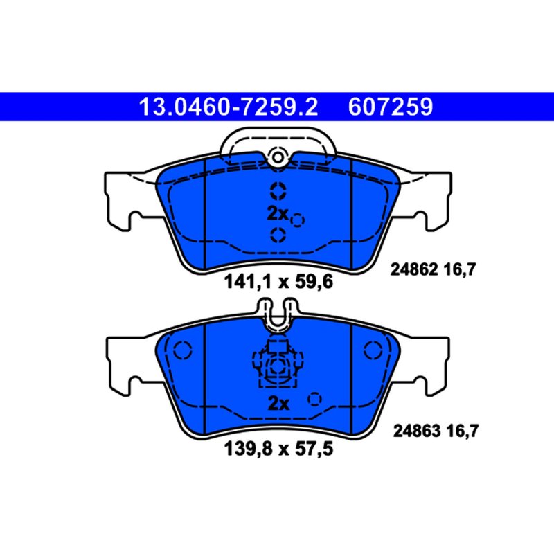 ATE 607259 Disc Brake Pad Set - Rear