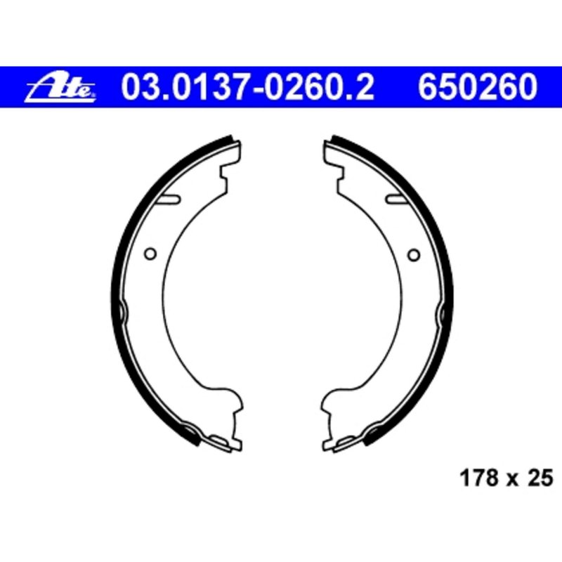 ATE 650260 Parking Brake Shoe Set