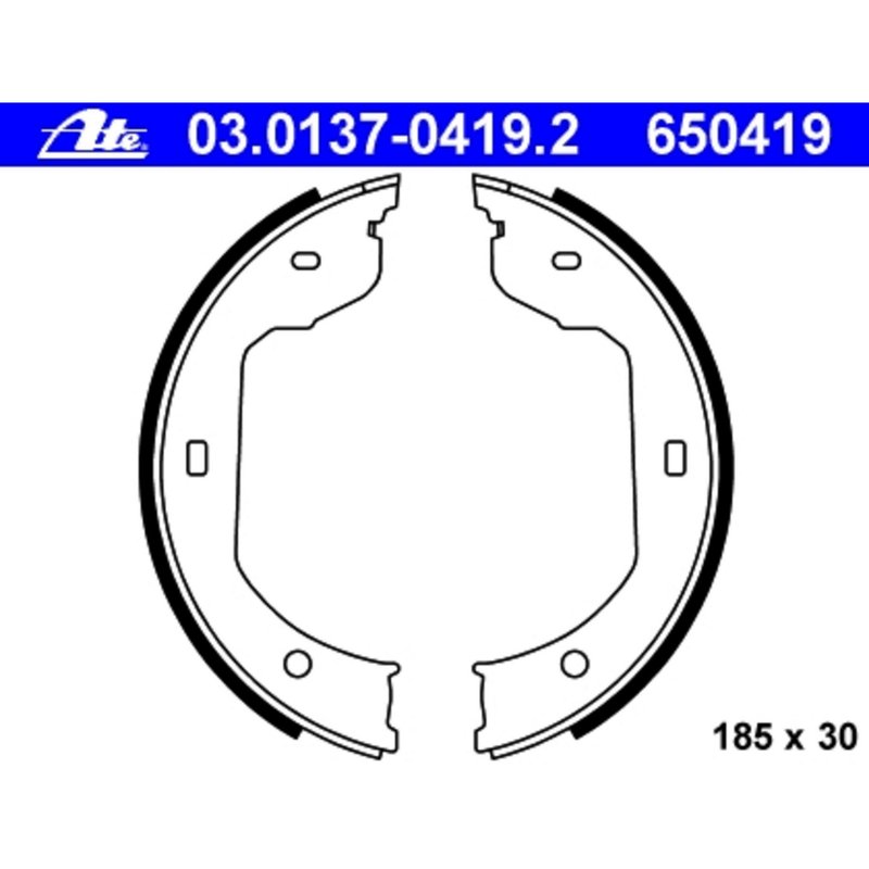 ATE 650419 Parking Brake Shoe Set