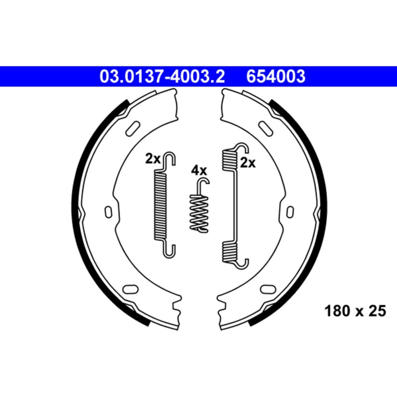 ATE 654003 Parking Brake Shoe Set