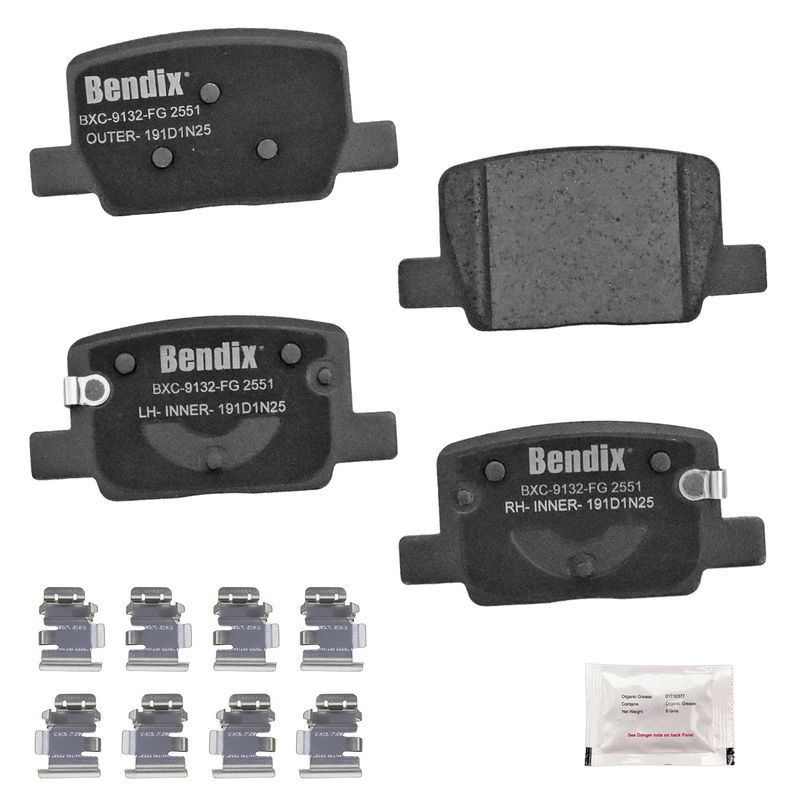 Bendix Friction CFC2551 Disc Brake Pad Set - Rear