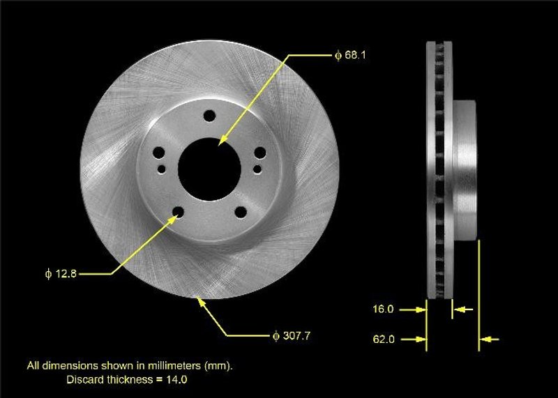 Bendix Friction PRT5537 Disc Brake Rotor - Rear