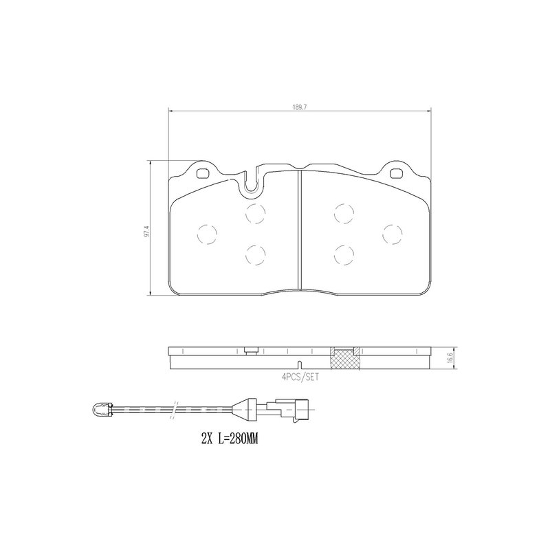 Brembo P10096N Disc Brake Pad Set - Front