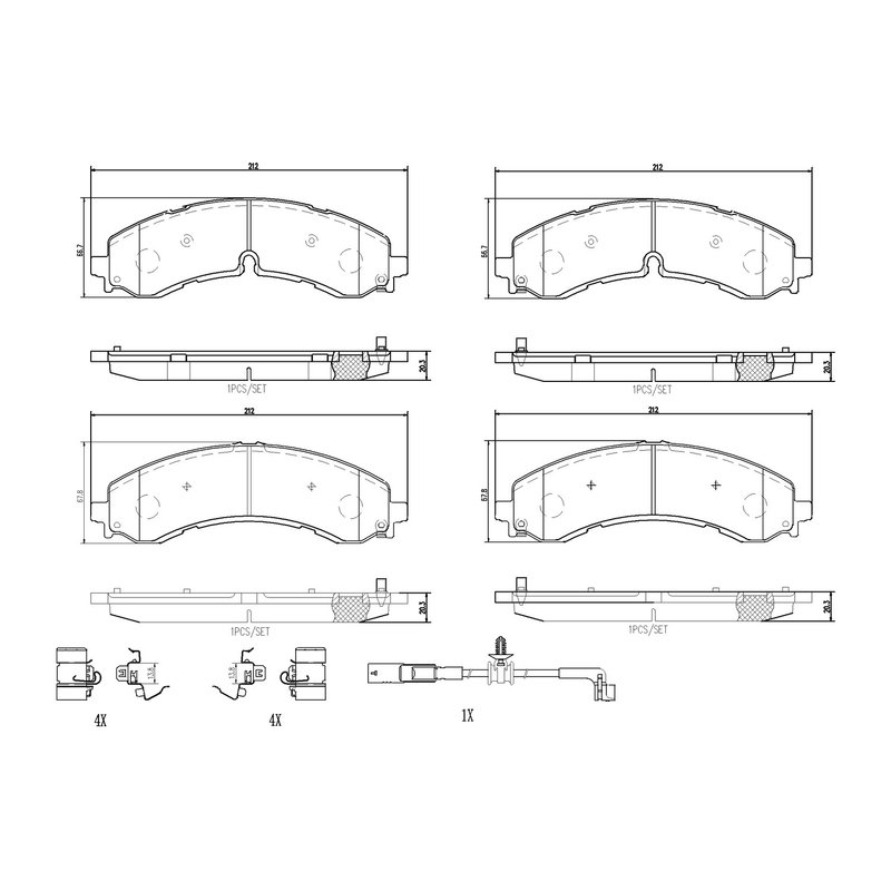 Brembo P10100N Disc Brake Pad Set - Front or Rear