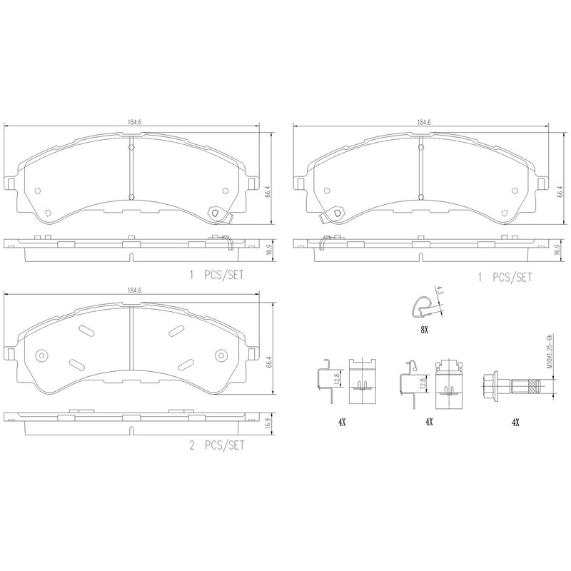 Brembo P24241N Disc Brake Pad Set - Front
