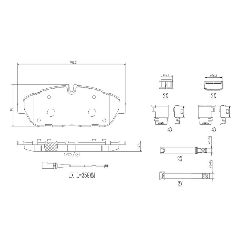 Brembo P24245N Disc Brake Pad Set - Front