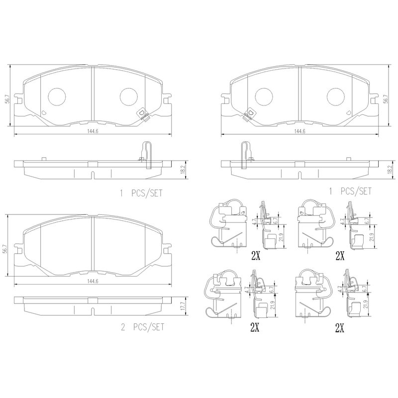 Brembo P28109N Disc Brake Pad Set - Front
