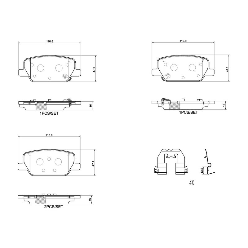 Brembo P30118N Disc Brake Pad Set - Rear