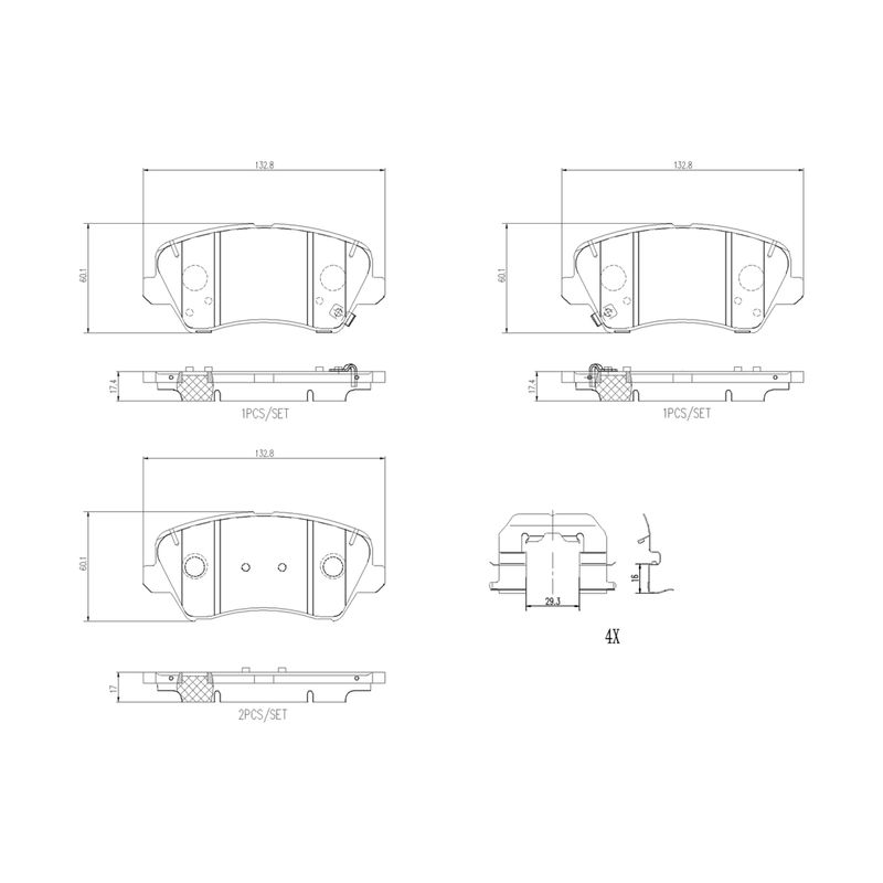 Brembo P30123N Disc Brake Pad Set - Front