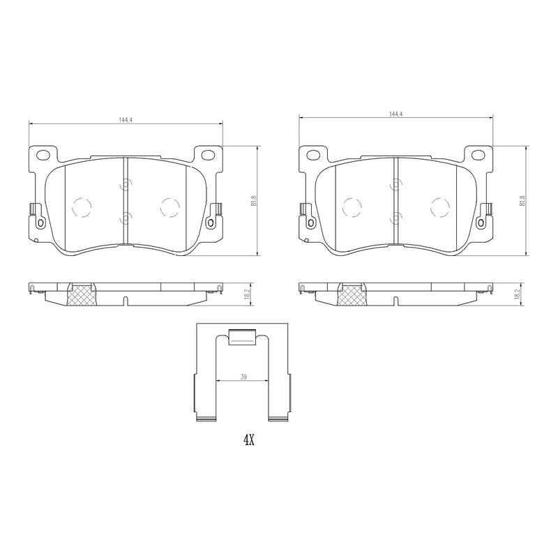 Brembo P30132N Disc Brake Pad Set - Front