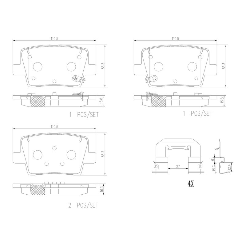 Brembo P30135N Disc Brake Pad Set - Rear