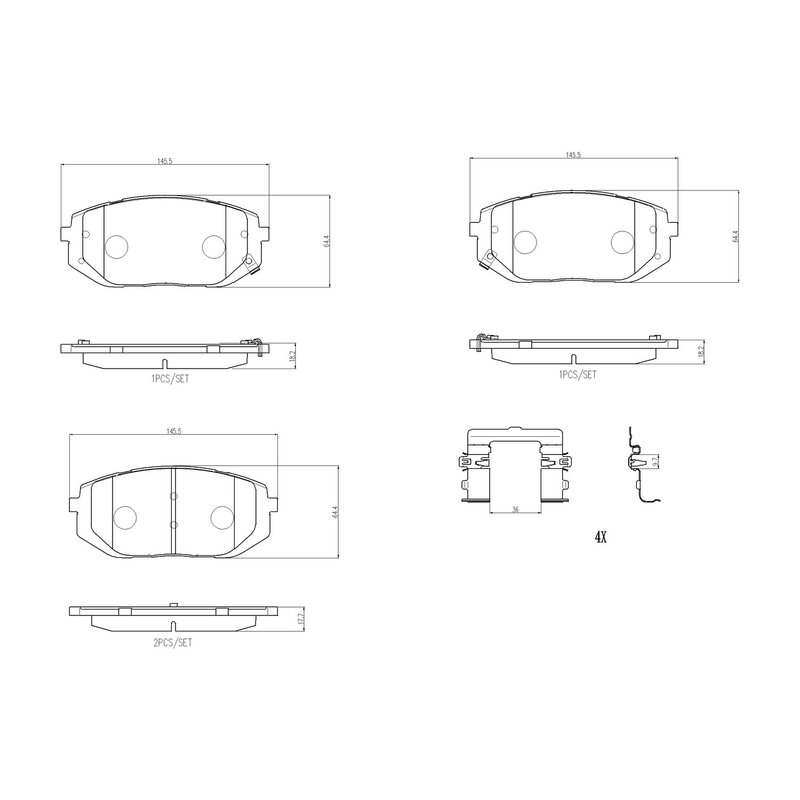 Brembo P30140N Disc Brake Pad Set - Front