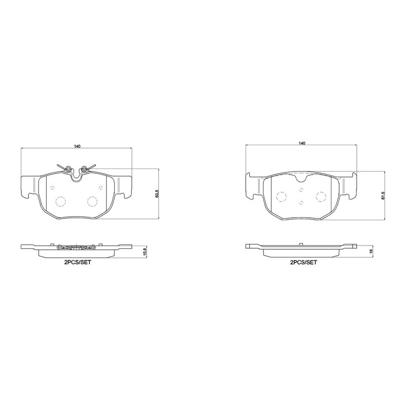 Brembo P36039N Disc Brake Pad Set - Rear