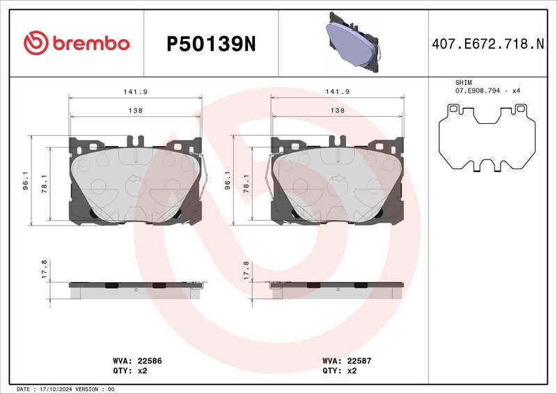 BREMBO P50139N