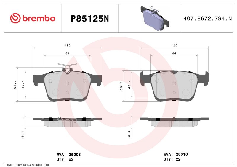 BREMBO P85125N