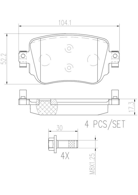 Brembo P85140N Disc Brake Pad Set - Rear