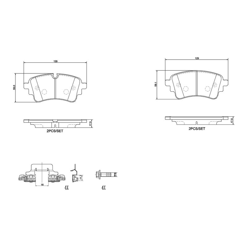 Brembo P85186N Disc Brake Pad Set - Rear