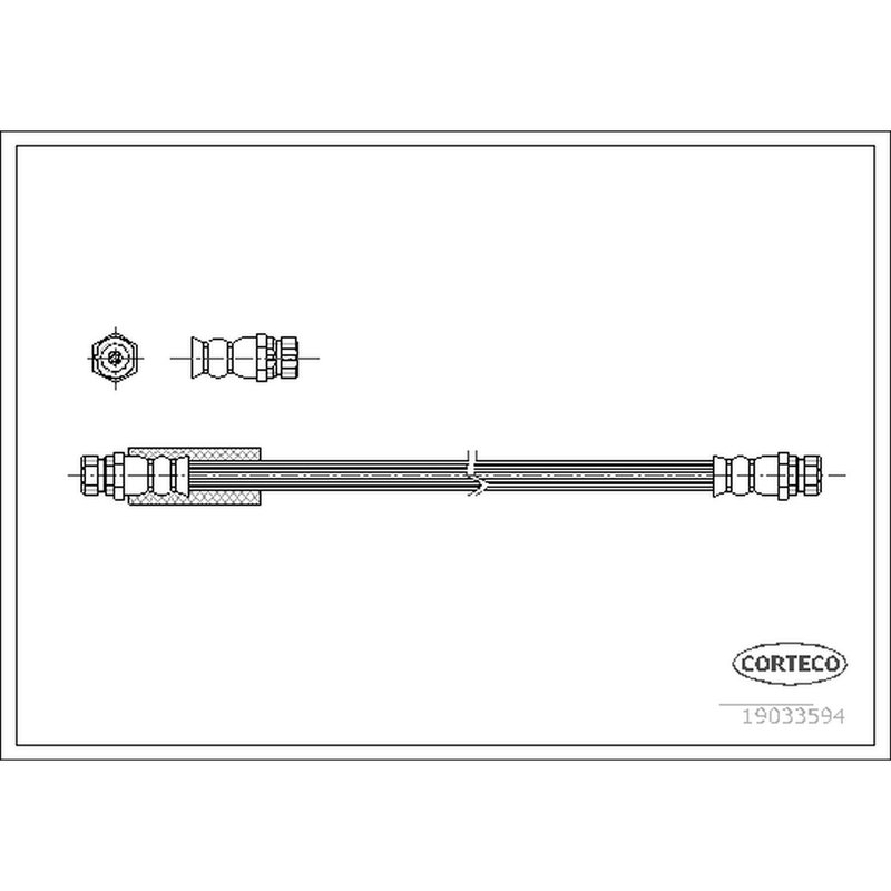 Corteco 19033594 Brake Hydraulic Hose - Rear