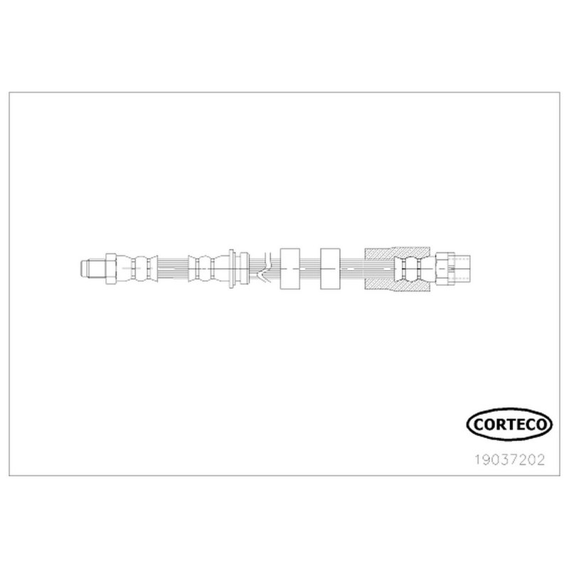 Corteco 19037202 Brake Hydraulic Hose - Front Left or Front Right