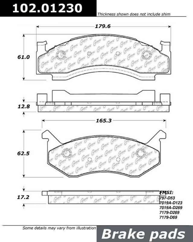 Centric 102.01230 Disc Brake Pad Set - Front