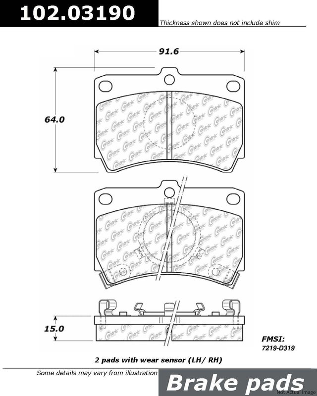 Centric 102.03190 Disc Brake Pad Set - Front