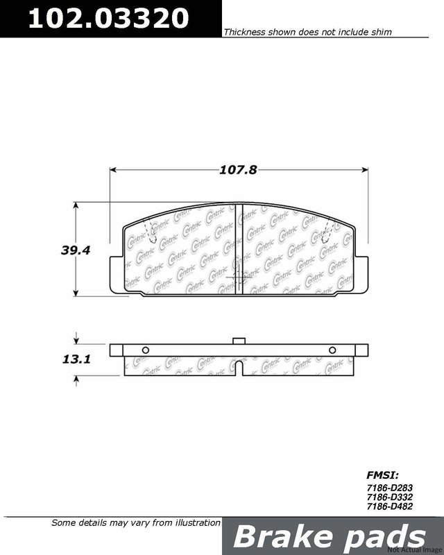 Centric 102.03320 Disc Brake Pad Set - Rear