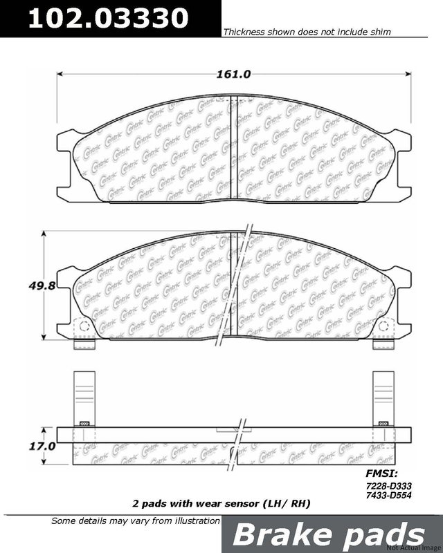 Centric 102.03330 Disc Brake Pad Set - Front