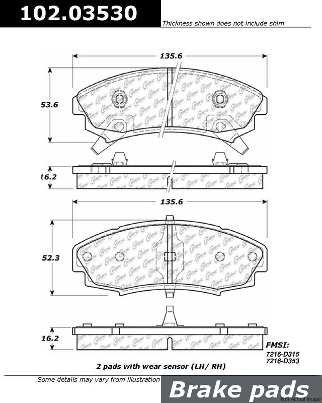 Centric 102.03530 Disc Brake Pad Set - Front