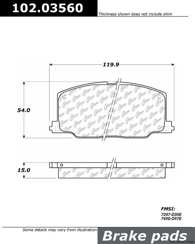 Centric 102.03560 Disc Brake Pad Set - Front