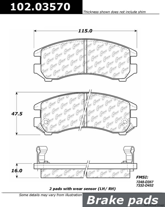 Centric 102.03570 Disc Brake Pad Set - Front