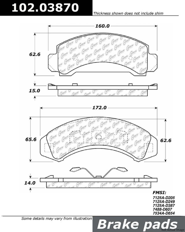 Centric 102.03870 Disc Brake Pad Set - Front