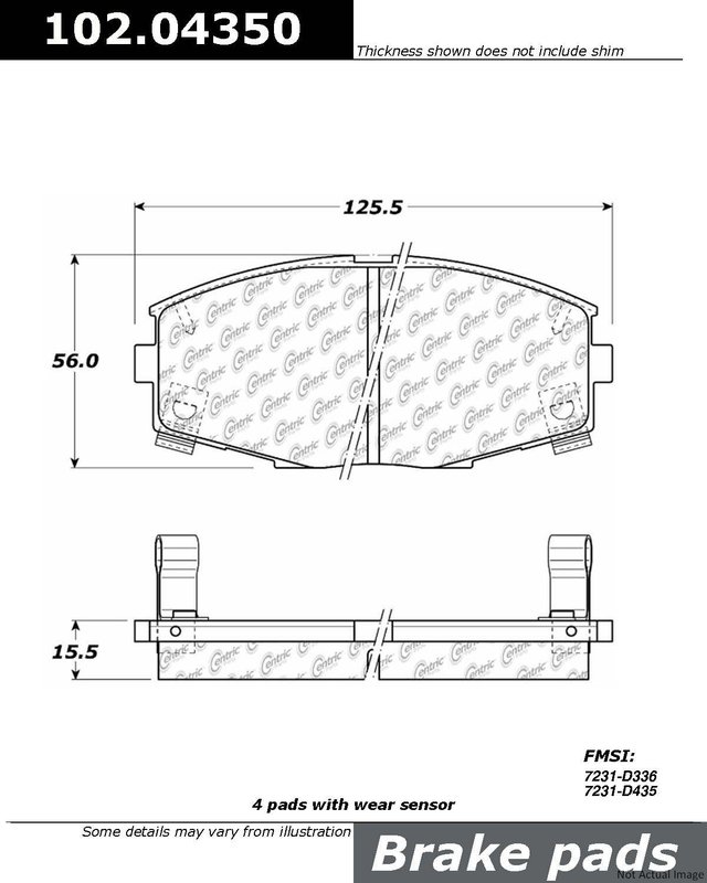 Centric 102.04350 Disc Brake Pad Set - Front