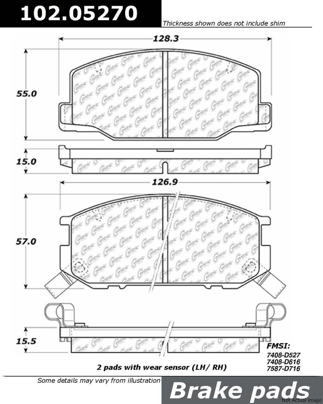 Centric 102.05270 Disc Brake Pad Set - Front