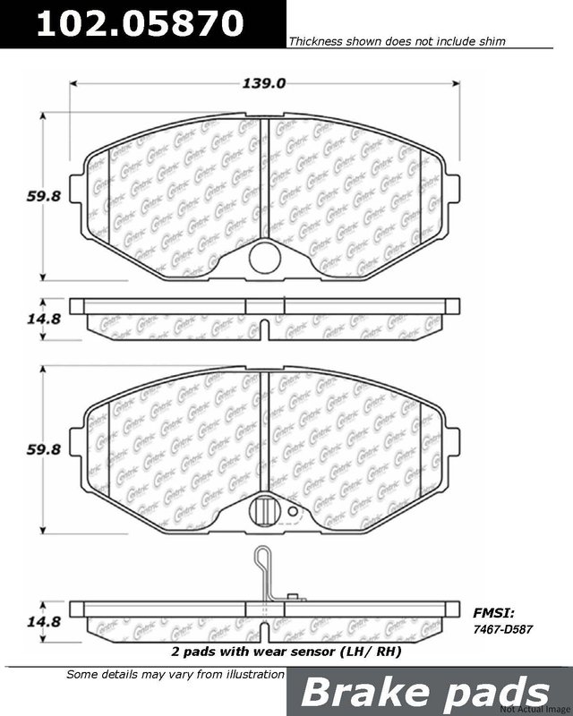 Centric 102.05870 Disc Brake Pad Set - Front