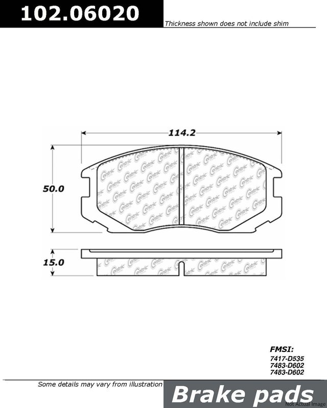 Centric 102.06020 Disc Brake Pad Set - Front