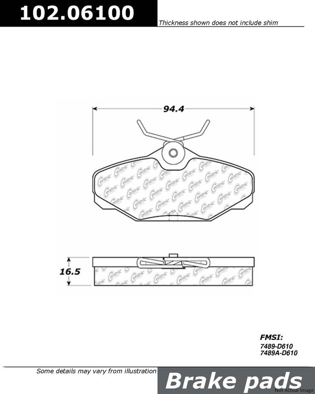 Centric 102.06100 Disc Brake Pad Set - Rear