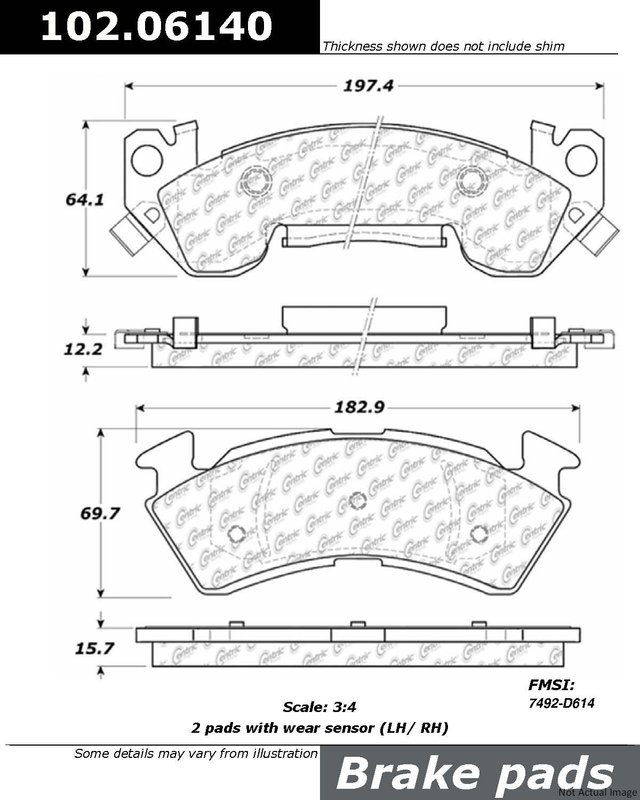 Centric 102.06140 Disc Brake Pad Set - Front